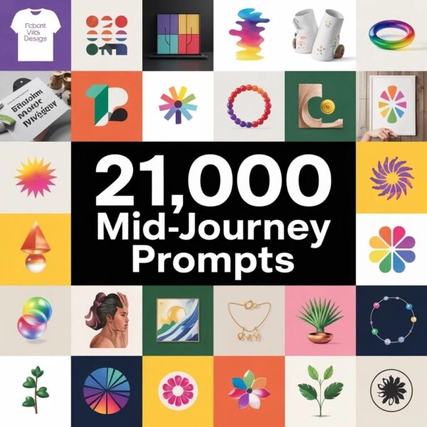 21,000 MidJourney Prompts Bundle - Comprehensive Collection for T-Shirt Designs - Image 5