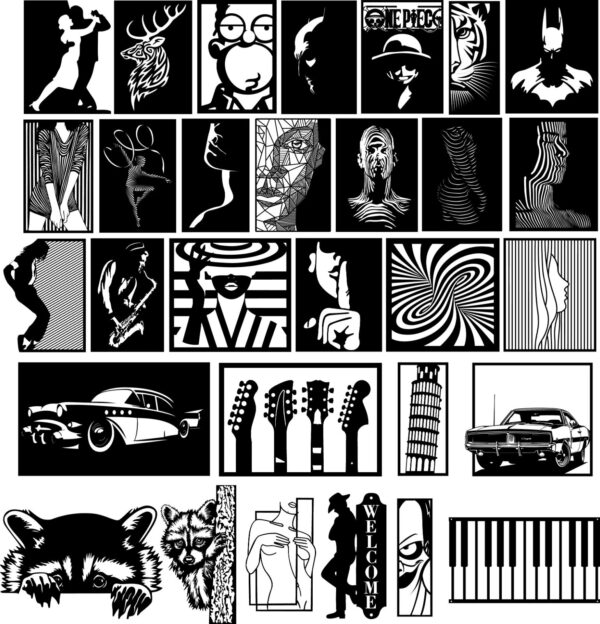 MEGA PACK +25 DXF File For CNC Router Plasma Laser Cut -Wall Art -Ready to Cut