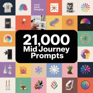 21,000 MidJourney Prompts Bundle - Comprehensive Collection for T-Shirt Designs