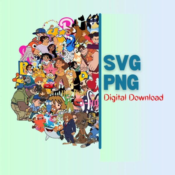 Mega Bundle Funny T Shirt Designs SVG, PNG Files for Cricut 30000+Cartoon Bundle - Image 2